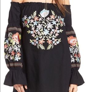 Free People Off The Shoulder Embroidered Dress
